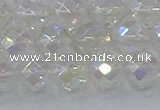 CNC611 15.5 inches 12mm faceted round plated natural white crystal beads