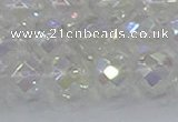 CNC612 15.5 inches 14mm faceted round plated natural white crystal beads