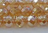 CNC621 15.5 inches 8mm faceted round plated natural white crystal beads