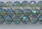 CNC626 15.5 inches 4mm faceted round plated natural white crystal beads