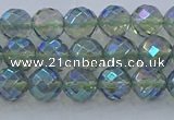 CNC627 15.5 inches 6mm faceted round plated natural white crystal beads