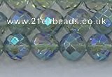 CNC629 15.5 inches 10mm faceted round plated natural white crystal beads