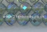 CNC630 15.5 inches 12mm faceted round plated natural white crystal beads