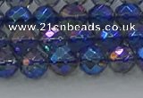 CNC633 15.5 inches 6mm faceted round plated natural white crystal beads