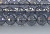 CNC639 15.5 inches 6mm faceted round plated natural white crystal beads