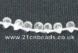 CNC64 5*7mm faceted teardrop grade A natural white crystal beads