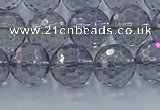 CNC641 15.5 inches 10mm faceted round plated natural white crystal beads