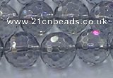 CNC643 15.5 inches 14mm faceted round plated natural white crystal beads