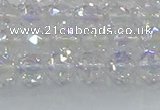 CNC645 15.5 inches 6mm faceted round plated natural white crystal beads