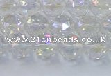 CNC646 15.5 inches 8mm faceted round plated natural white crystal beads