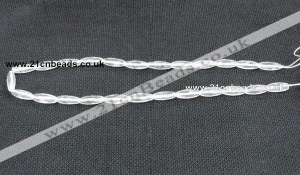 CNC65 6*16mm faceted rice grade A natural white crystal beads