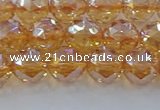 CNC652 15.5 inches 8mm faceted round plated natural white crystal beads