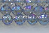 CNC658 15.5 inches 8mm faceted round plated natural white crystal beads