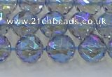 CNC659 15.5 inches 10mm faceted round plated natural white crystal beads