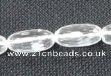 CNC66 10*20mm faceted rice grade A natural white crystal beads