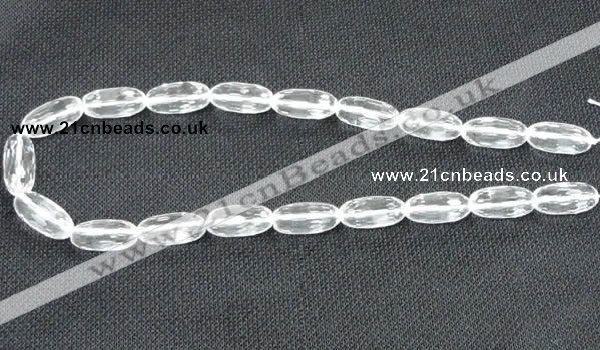 CNC66 10*20mm faceted rice grade A natural white crystal beads