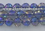 CNC663 15.5 inches 6mm faceted round plated natural white crystal beads