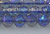 CNC665 15.5 inches 10mm faceted round plated natural white crystal beads