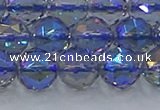 CNC666 15.5 inches 12mm faceted round plated natural white crystal beads