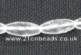 CNC67 8*20mm faceted rice grade A natural white crystal beads