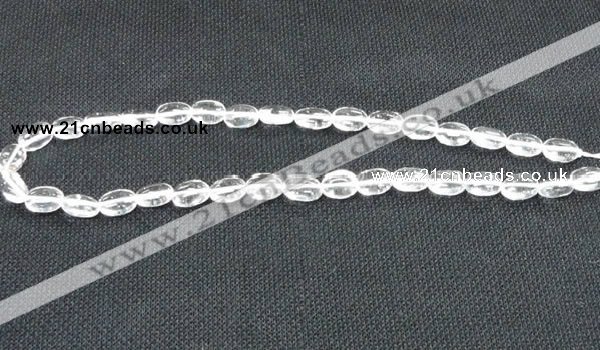 CNC69 15 inches 8*16mm oval grade A natural white crystal beads