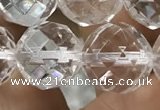 CNC707 15.5 inches 16mm faceted round white crystal beads