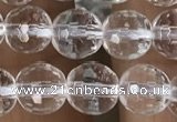 CNC712 15.5 inches 6mm faceted round white crystal beads