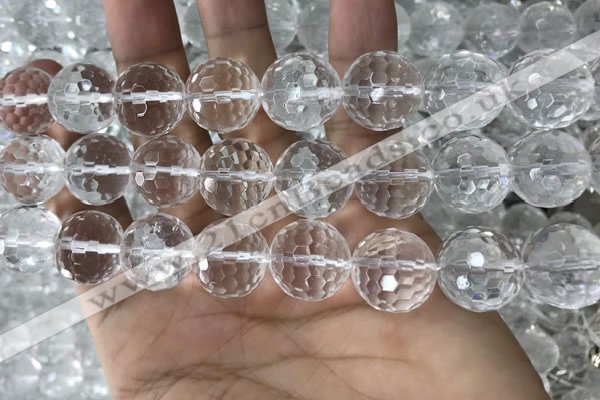CNC719 15.5 inches 20mm faceted round white crystal beads