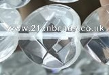 CNC741 15.5 inches 20*20mm faceted heart white crystal beads