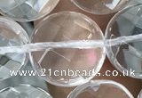 CNC750 15.5 inches 20mm faceted coin white crystal beads