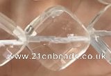 CNC758 15.5 inches 18*18mm faceted diamond white crystal beads