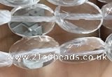 CNC762 15.5 inches 8*12mm faceted oval white crystal beads