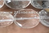 CNC764 15.5 inches 12*16mm faceted oval white crystal beads