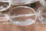 CNC765 15.5 inches 13*18mm faceted oval white crystal beads