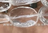 CNC765 15.5 inches 13*18mm faceted oval white crystal beads