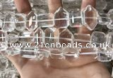 CNC809 12*16mm - 15*22mm faceted freeform white crystal beads