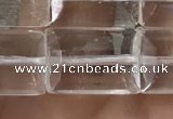 CNC812 15.5 inches 10*14mm faceted rectangle white crystal beads