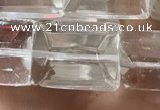 CNC813 15.5 inches 15*20mm faceted rectangle white crystal beads