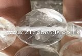 CNC820 15.5 inches 13*18mm twisted & faceted oval white crystal beads