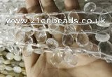 CNC843 Top drilled 8*12mm faceted briolette white crystal beads