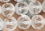 CNC851 15.5 inches 8mm faceted round white crystal beads