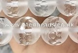 CNC852 15.5 inches 10mm faceted round white crystal beads