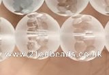 CNC853 15.5 inches 12mm faceted round white crystal beads