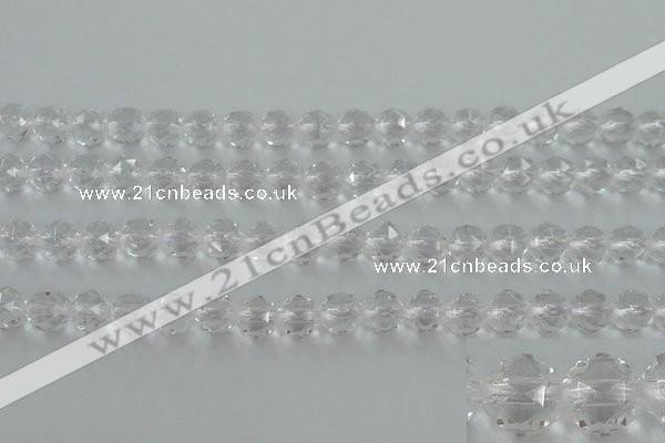 CNC88 15.5 inches 6mm faceted round natural white crystal beads