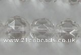 CNC90 15.5 inches 10mm faceted round natural white crystal beads