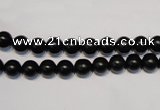 CNE01 15.5 inches 4mm round black stone needle beads wholesale