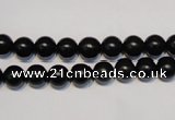 CNE02 15.5 inches 6mm round black stone needle beads wholesale