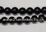 CNE04 15.5 inches 10mm round black stone needle beads wholesale