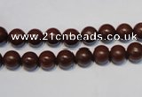 CNE08 15.5 inches 6mm round red stone needle beads wholesale