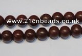 CNE09 15.5 inches 8mm round red stone needle beads wholesale